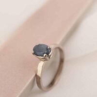 Witgouden ring met ovale saffier - Afbeelding 3