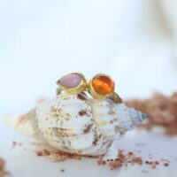 edelsteen ring met vuuropaal en piekopaal