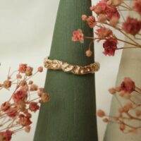 rosegouden ring met organische structuur - Afbeelding 2