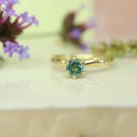 18 karaats gouden ring met paraiba toermalijn - Afbeelding 4