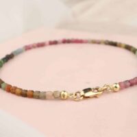 Toermalijn armbandje regenboog gouden sluiting