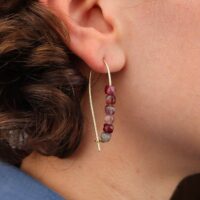 gouden oorbellen met spinel - Afbeelding 2