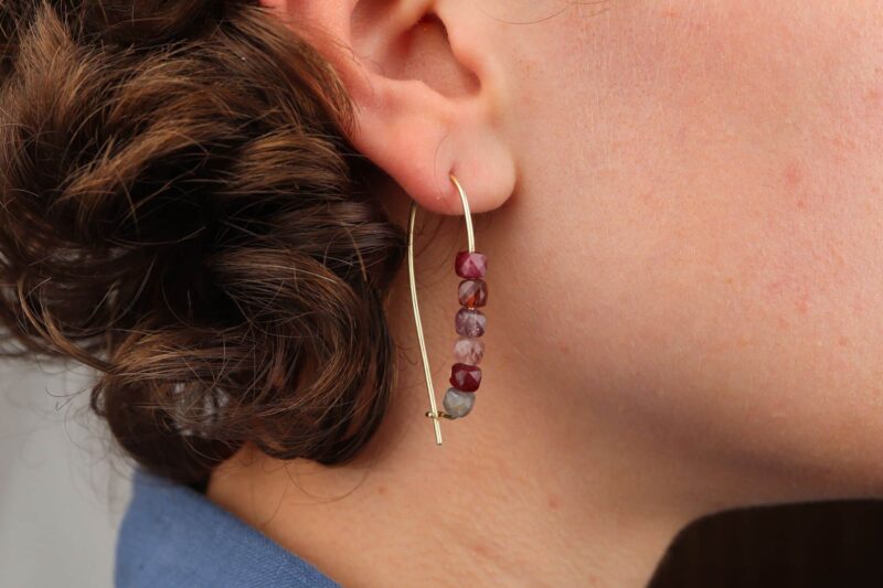 gouden oorbellen met spinel - Afbeelding 2