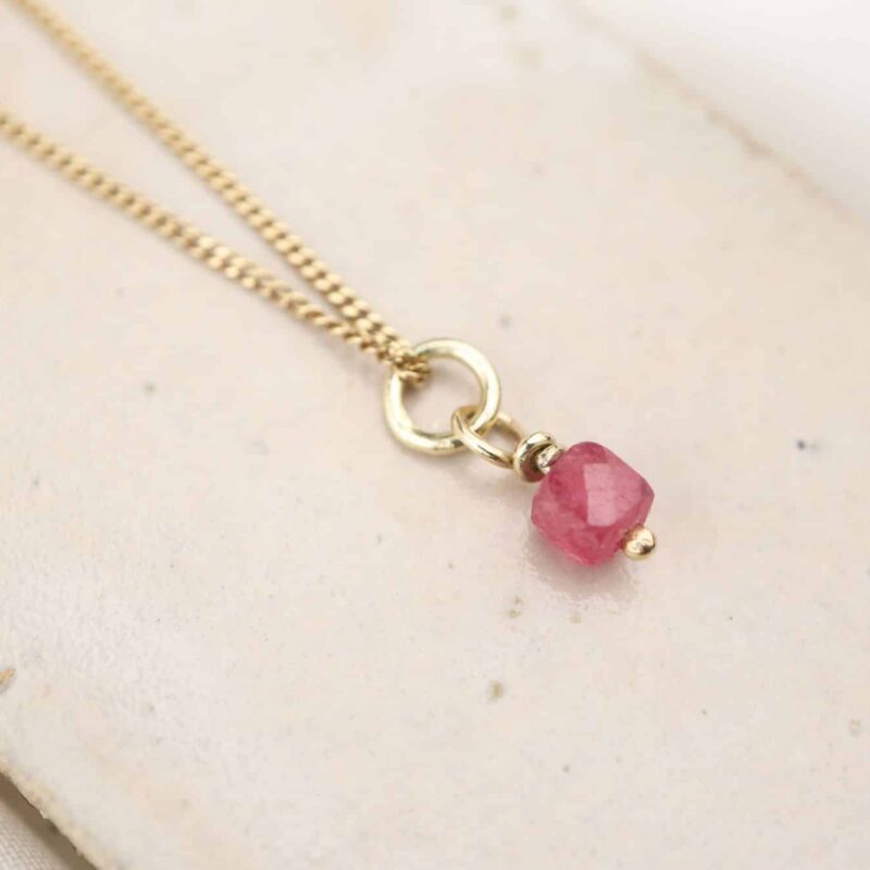 hanger goud roze spinel