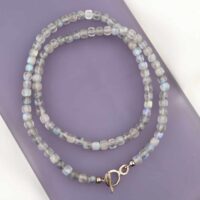 Labradoriet collier met witgoud - Afbeelding 2