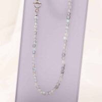 Labradoriet collier met witgoud - Afbeelding 3