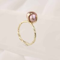 gouden ring met zoetwater parel