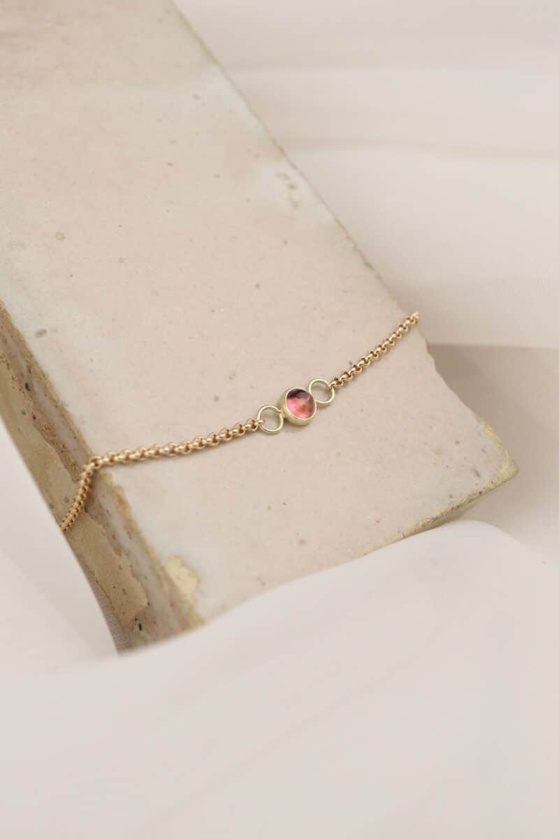 geelgouden armband met toermalijn