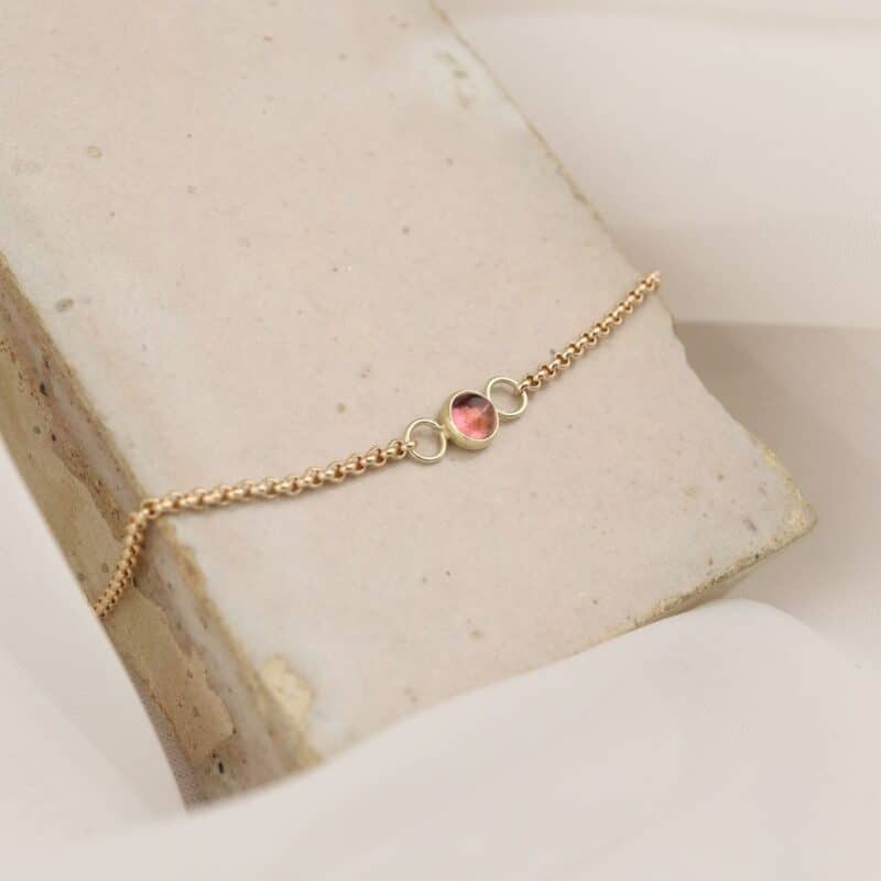 geelgouden armband met toermalijn