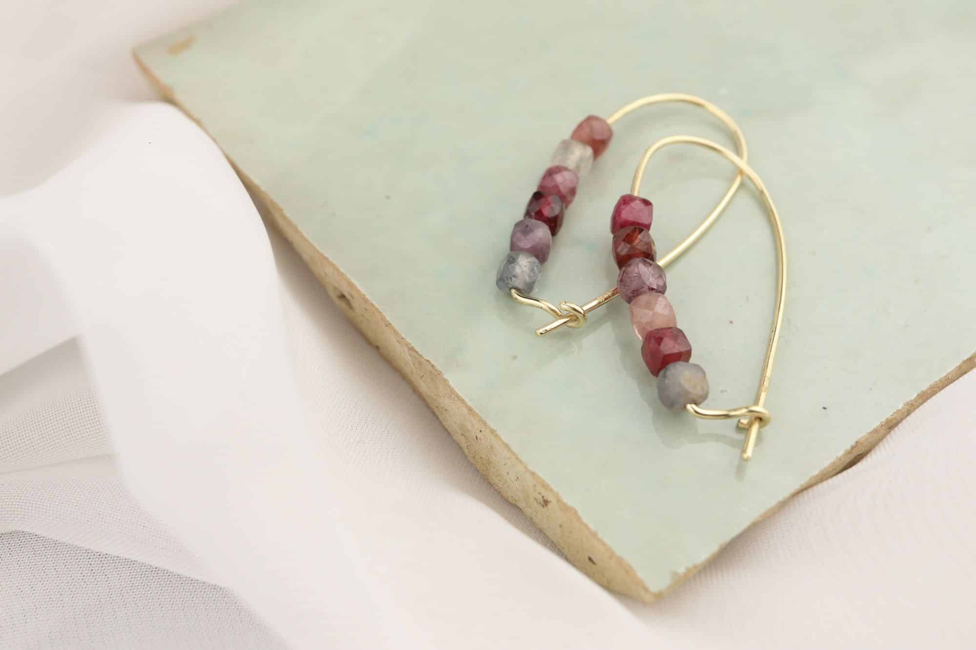 gouden oorbellen met spinel - Afbeelding 2