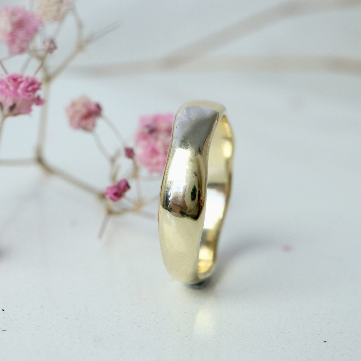 14 kt gouden ring met golf - Afbeelding 2
