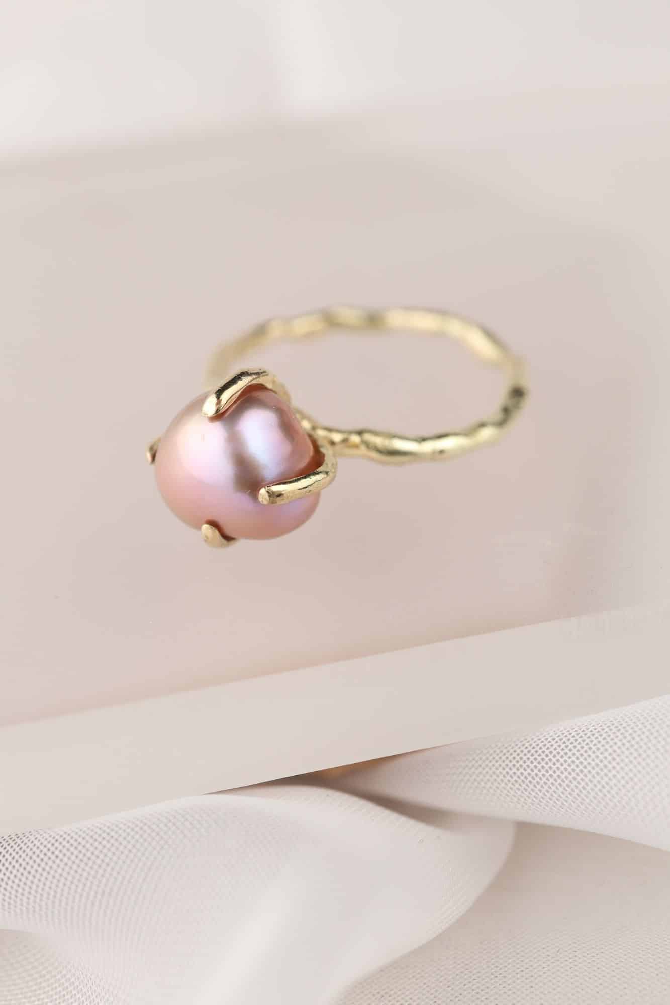 Zoetwater parel gouden ring - Afbeelding 3