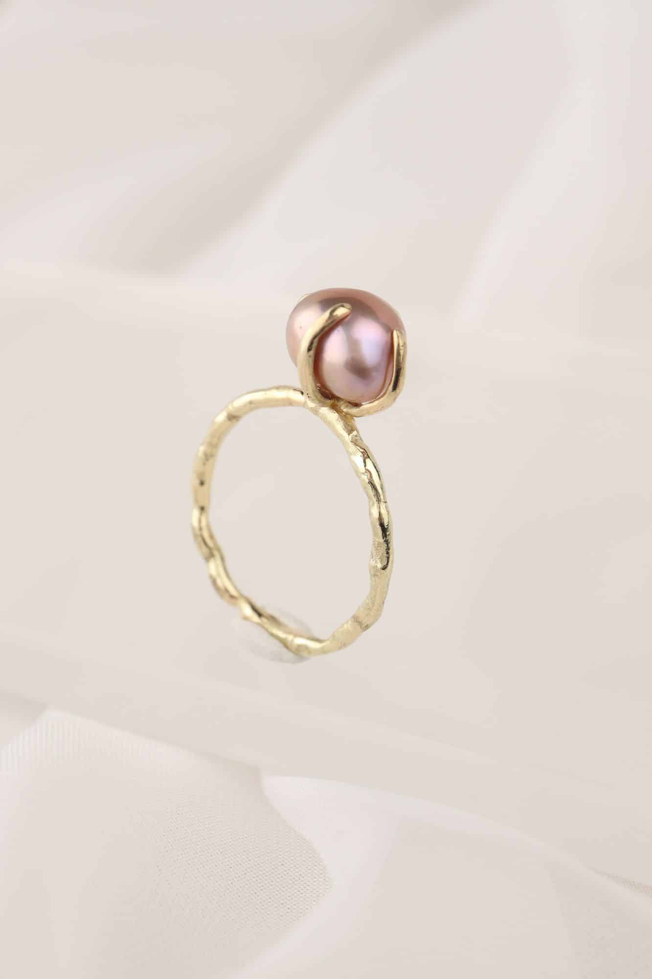 Zoetwater parel gouden ring - Afbeelding 2