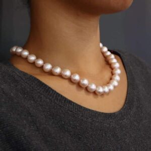 Roze parelcollier 18 karaats goud