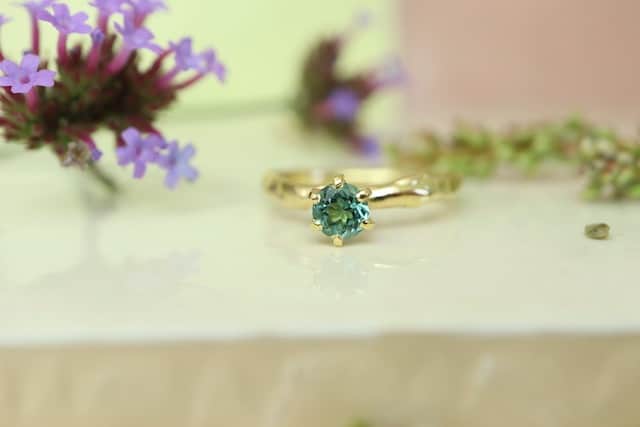 18 karaats gouden ring met paraiba toermalijn - Afbeelding 4