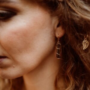 Gouden oorhangers met toermalijn